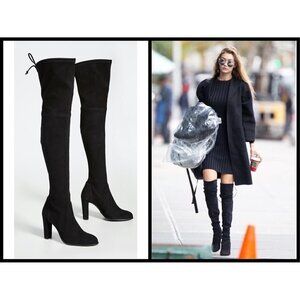 💕STUART WEITZMAN💕 Highland Suede Over-the-Knee Boots ~ Black 8.5